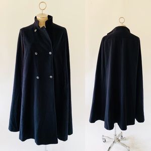 Vintage 70’s-80’s Mod Navy Blue Wool Peacoat Cape